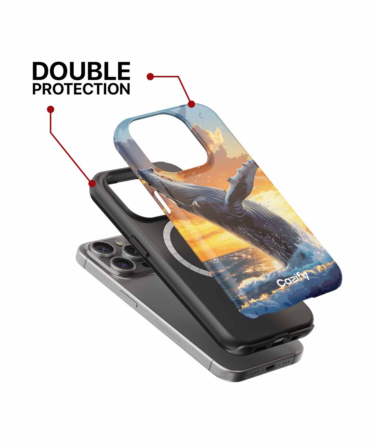 Majestic Whale Leaping in Sunset iPhone case Case Cazify - Delivery Canada