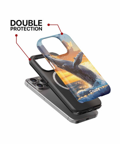 Majestic Whale Leaping in Sunset iPhone case Case Cazify - Delivery Canada
