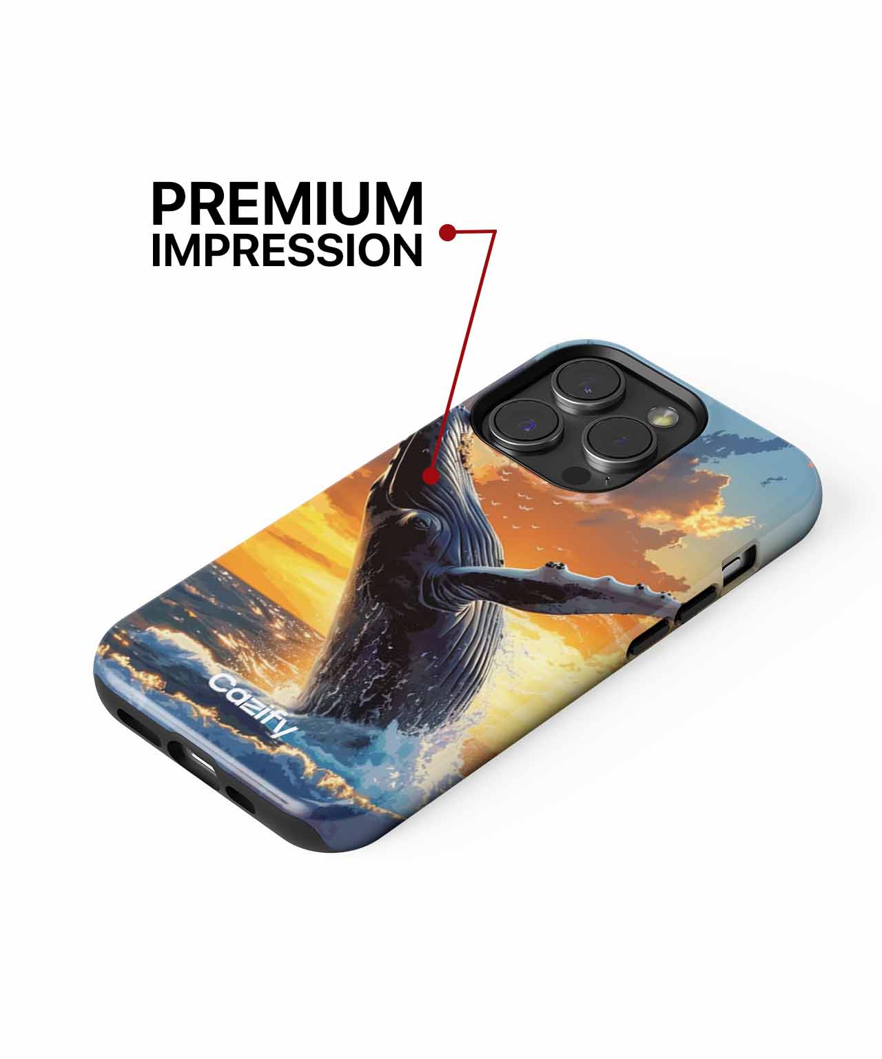Majestic Whale Leaping in Sunset iPhone case Case Cazify - Delivery Canada