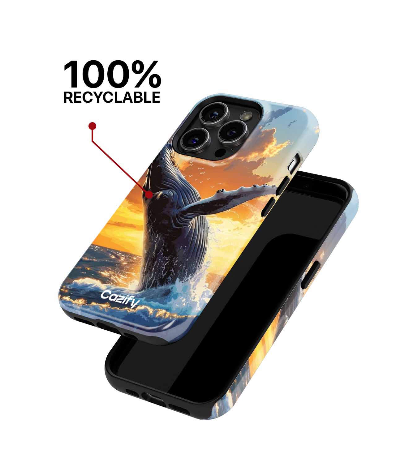 Majestic Whale Leaping in Sunset iPhone case Case Cazify - Delivery Canada