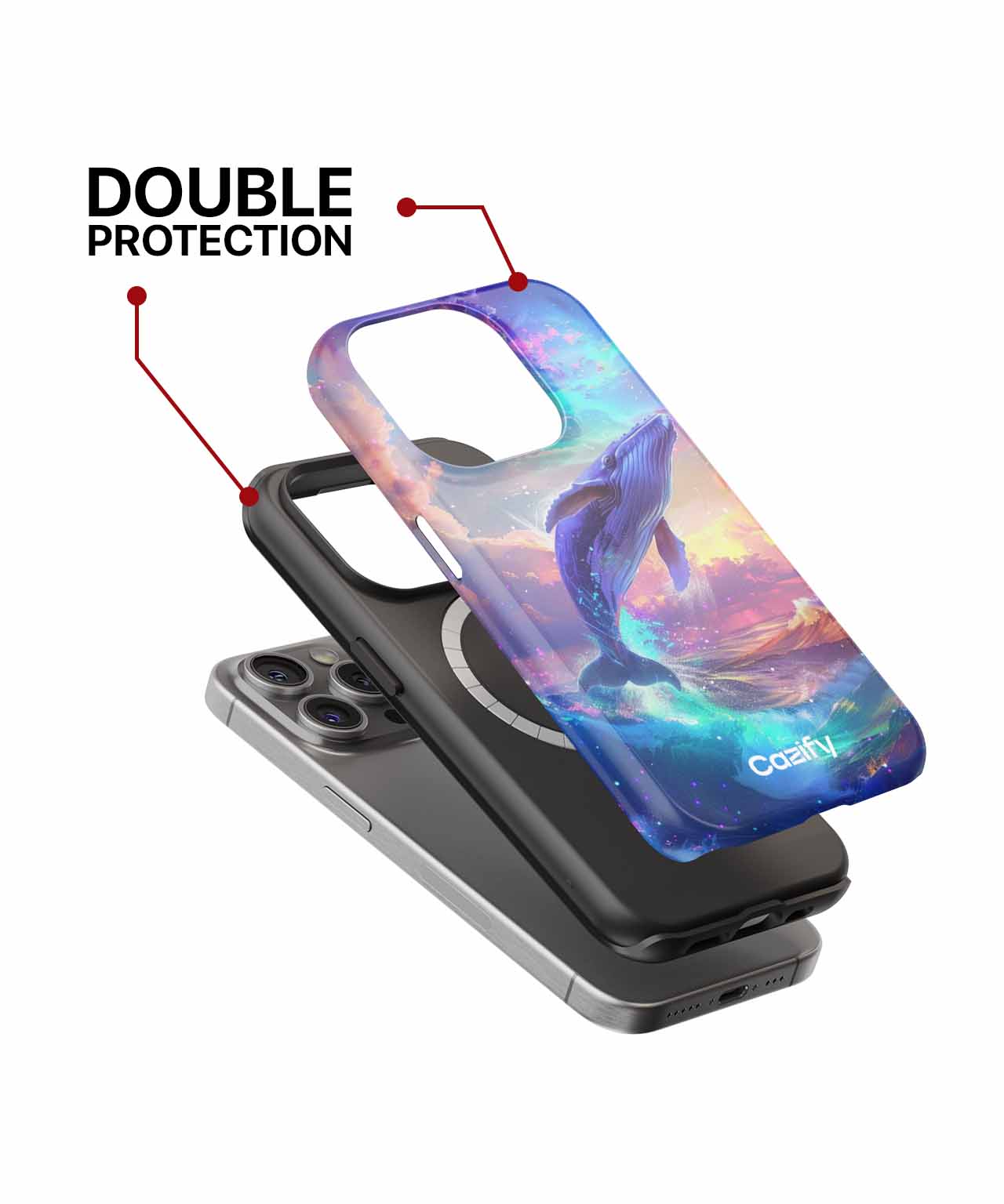 Majestic Whale Leaping Through Colorful Cosmos iPhone case Case Cazify - Delivery Canada