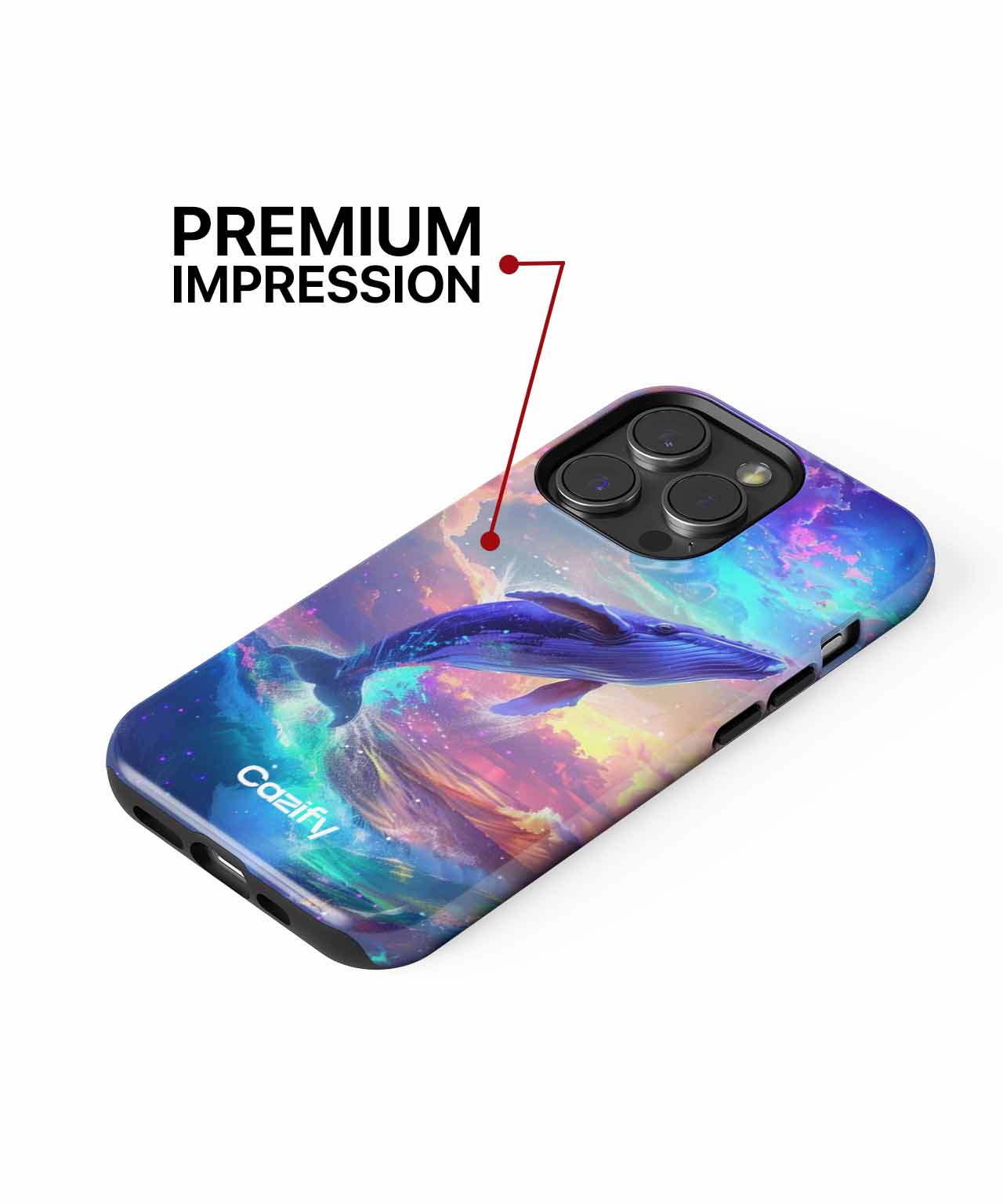 Majestic Whale Leaping Through Colorful Cosmos iPhone case Case Cazify - Delivery Canada