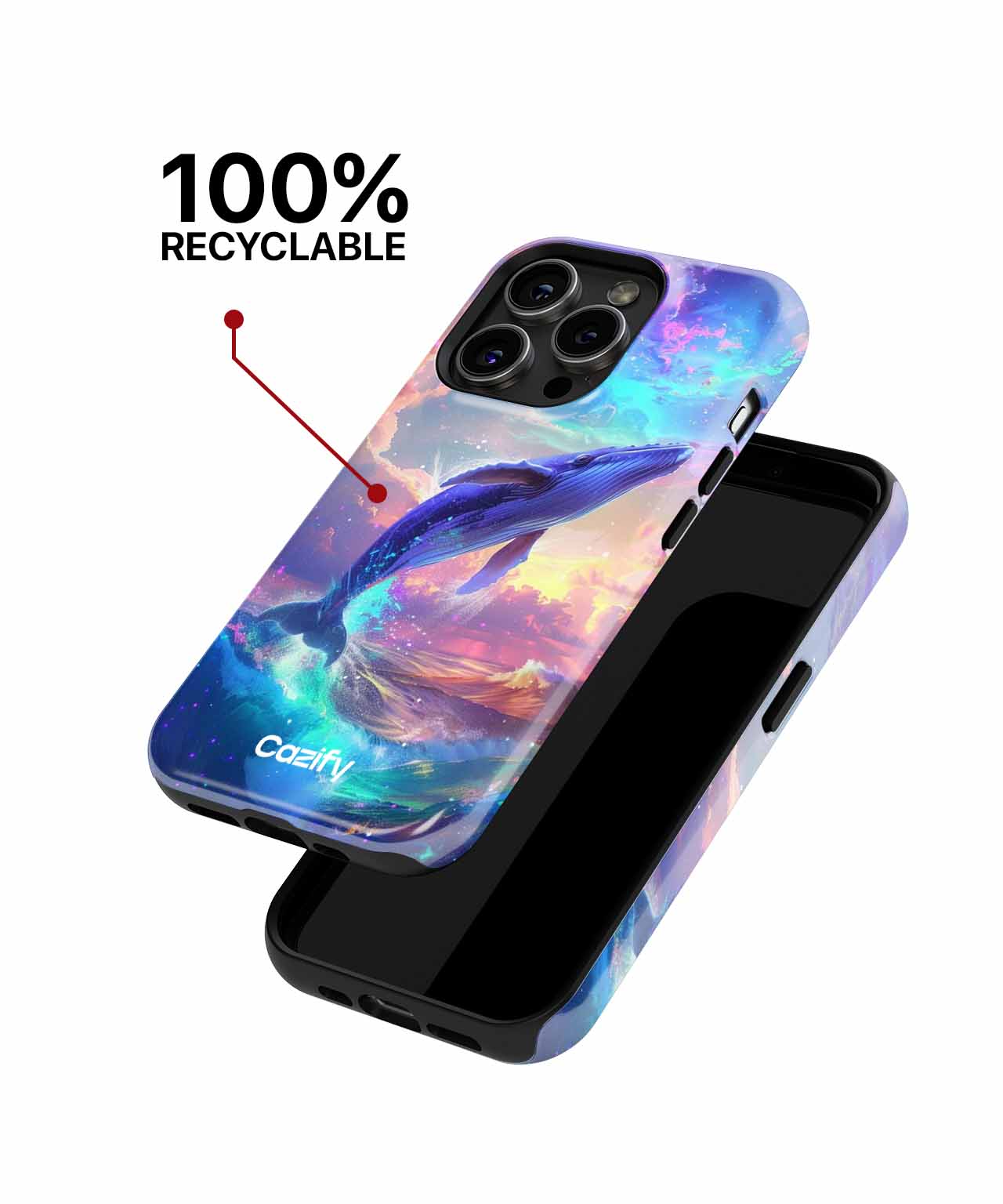 Majestic Whale Leaping Through Colorful Cosmos iPhone case Case Cazify - Delivery Canada