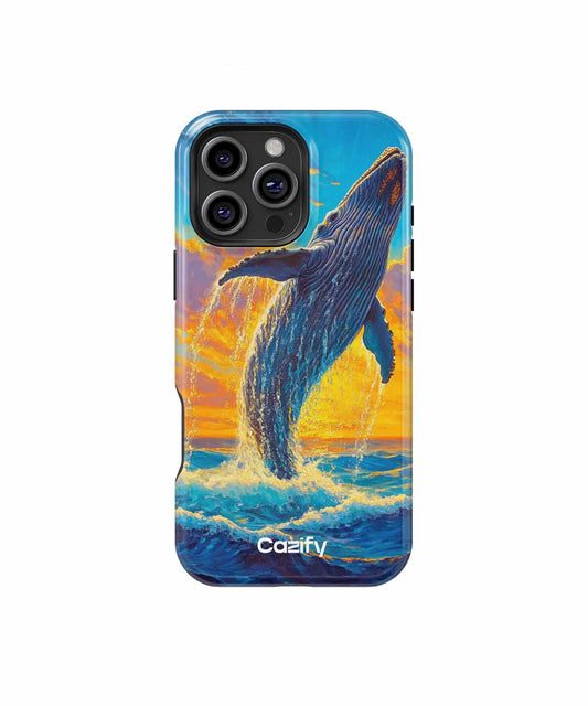 Majestic Whale Leaping through Sunset iPhone case Case Cazify - Delivery Canada