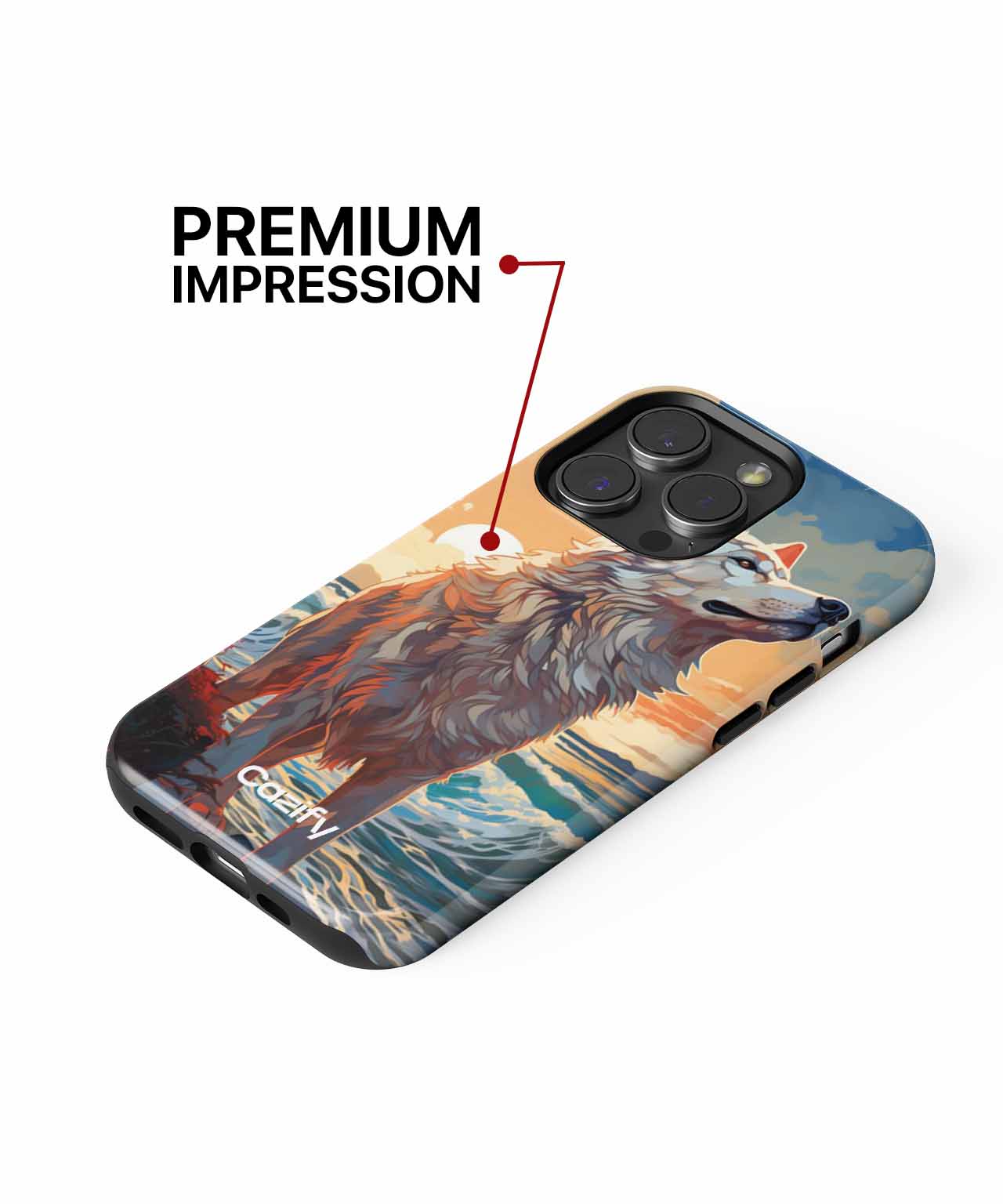 Majestic Wolf Enjoying Sunset Serenity iPhone case Case Cazify - Delivery Canada