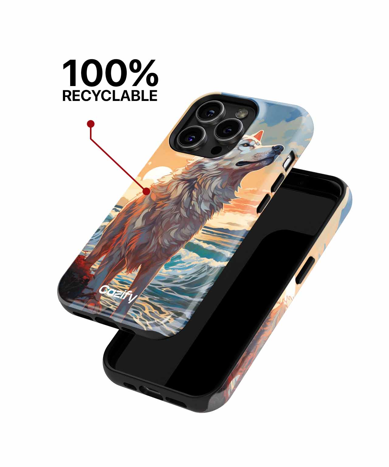 Majestic Wolf Enjoying Sunset Serenity iPhone case Case Cazify - Delivery Canada