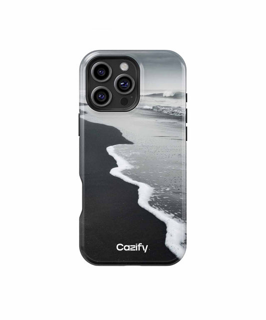Melancholic Ocean Whisper on Black Sand iPhone case Case Cazify - Delivery Canada