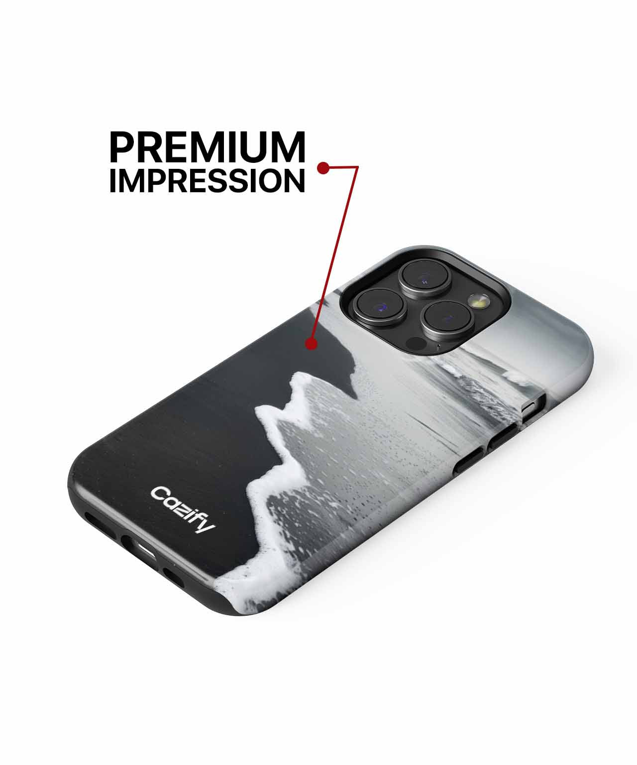 Melancholic Ocean Whisper on Black Sand iPhone case Case Cazify - Delivery Canada