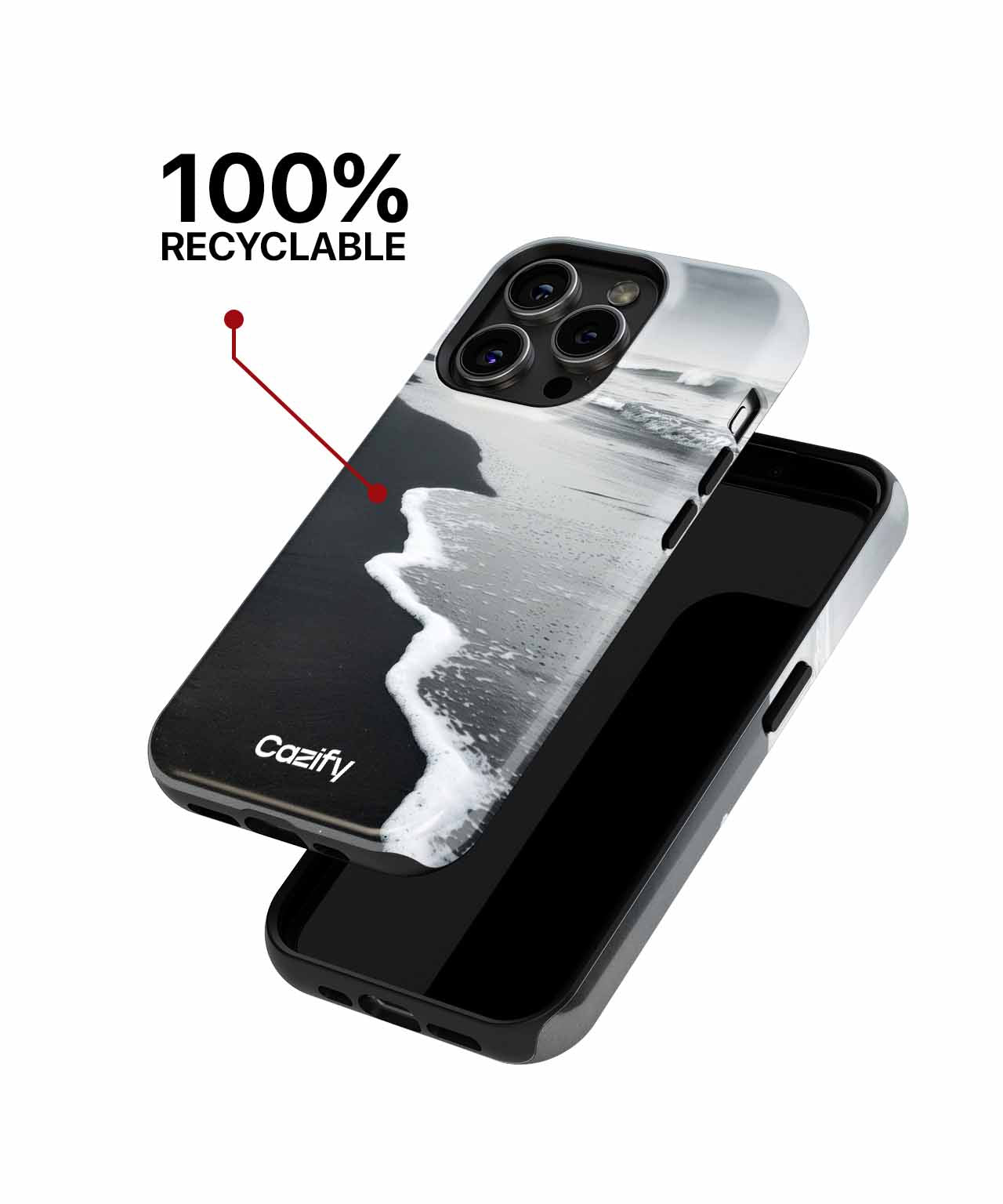 Melancholic Ocean Whisper on Black Sand iPhone case Case Cazify - Delivery Canada