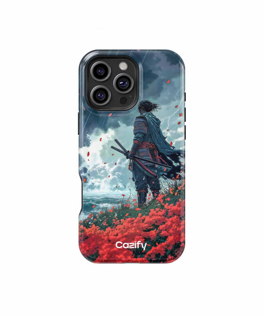 Melancholic Warrior in Stormy Blooms iPhone case Case Cazify - Delivery Canada