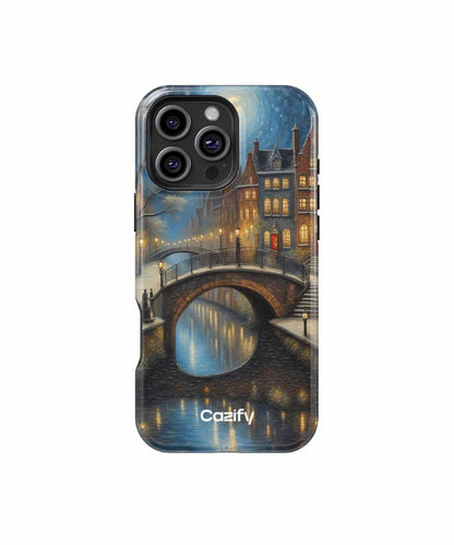 Moonlit Canal Scene with Cozy Vibes iPhone case Case Cazify - Delivery Canada