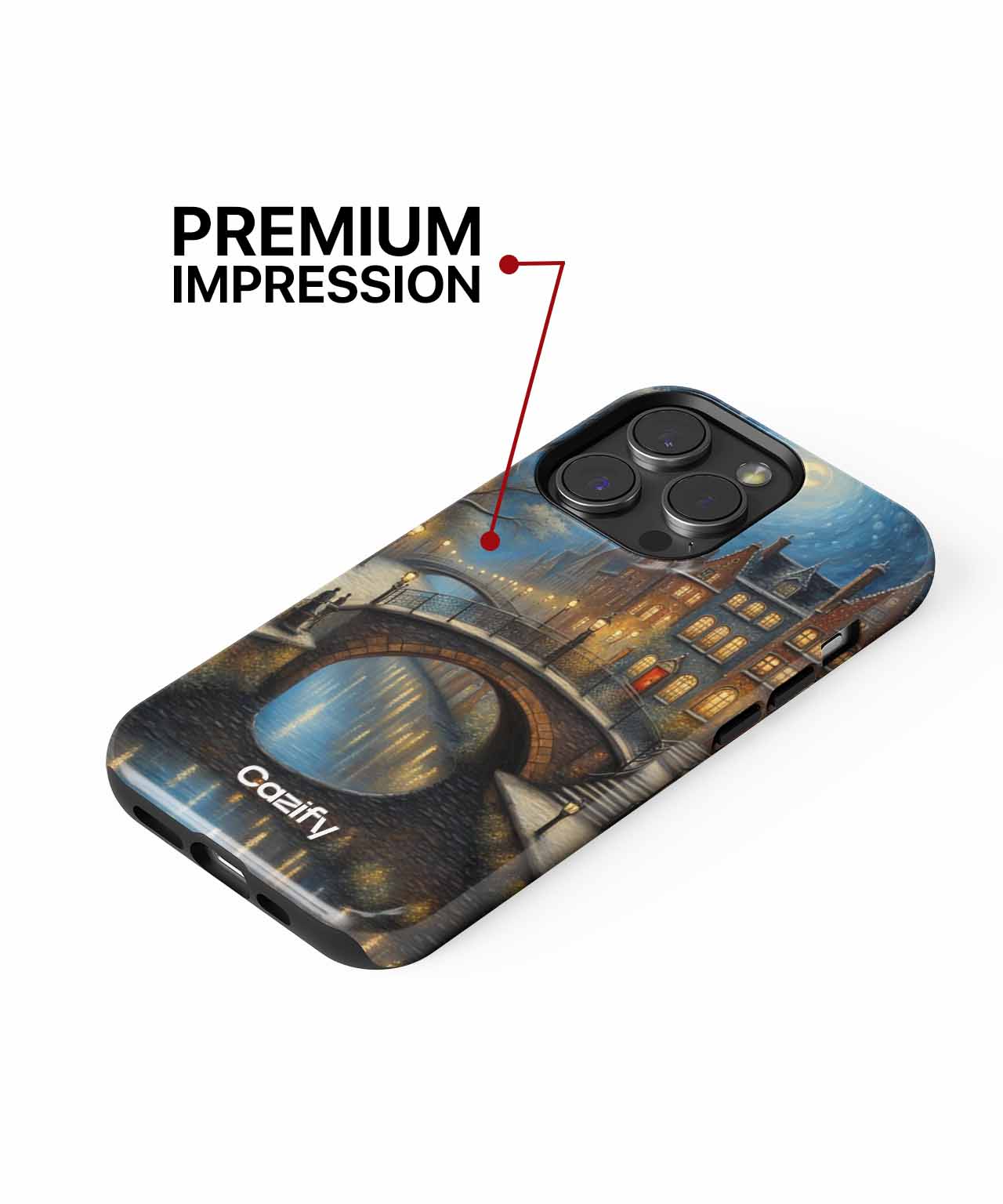 Moonlit Canal Scene with Cozy Vibes iPhone case Case Cazify - Delivery Canada