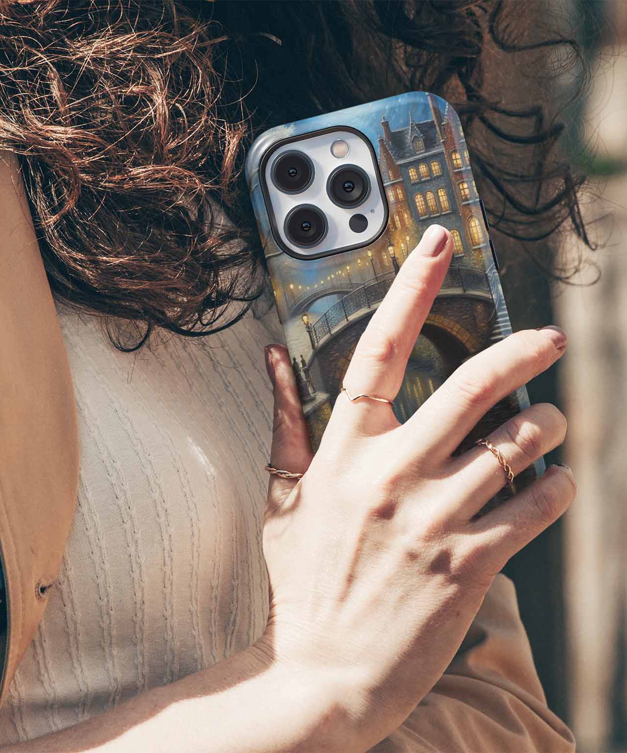 Moonlit Canal Scene with Cozy Vibes iPhone case Case Cazify - Delivery Canada