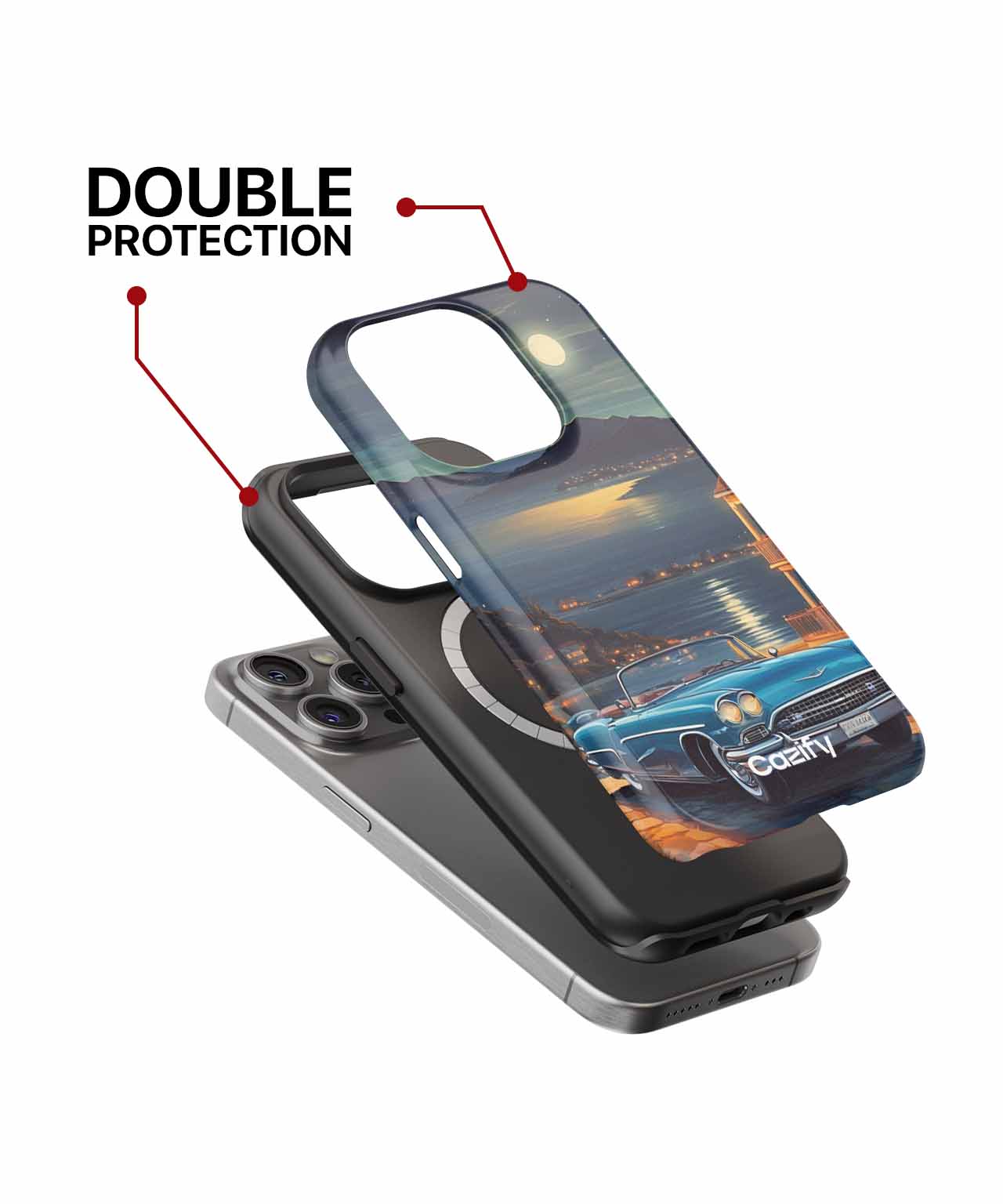 Moonlit Cruisin' in a Classic Ride iPhone case Case Cazify - Delivery Canada