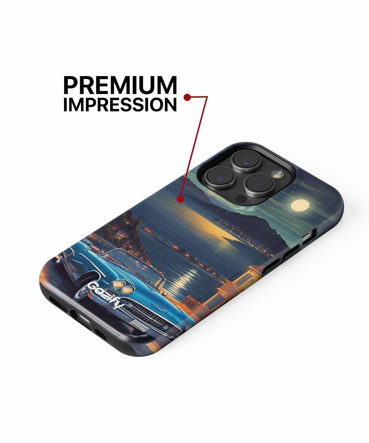 Moonlit Cruisin' in a Classic Ride iPhone case Case Cazify - Delivery Canada
