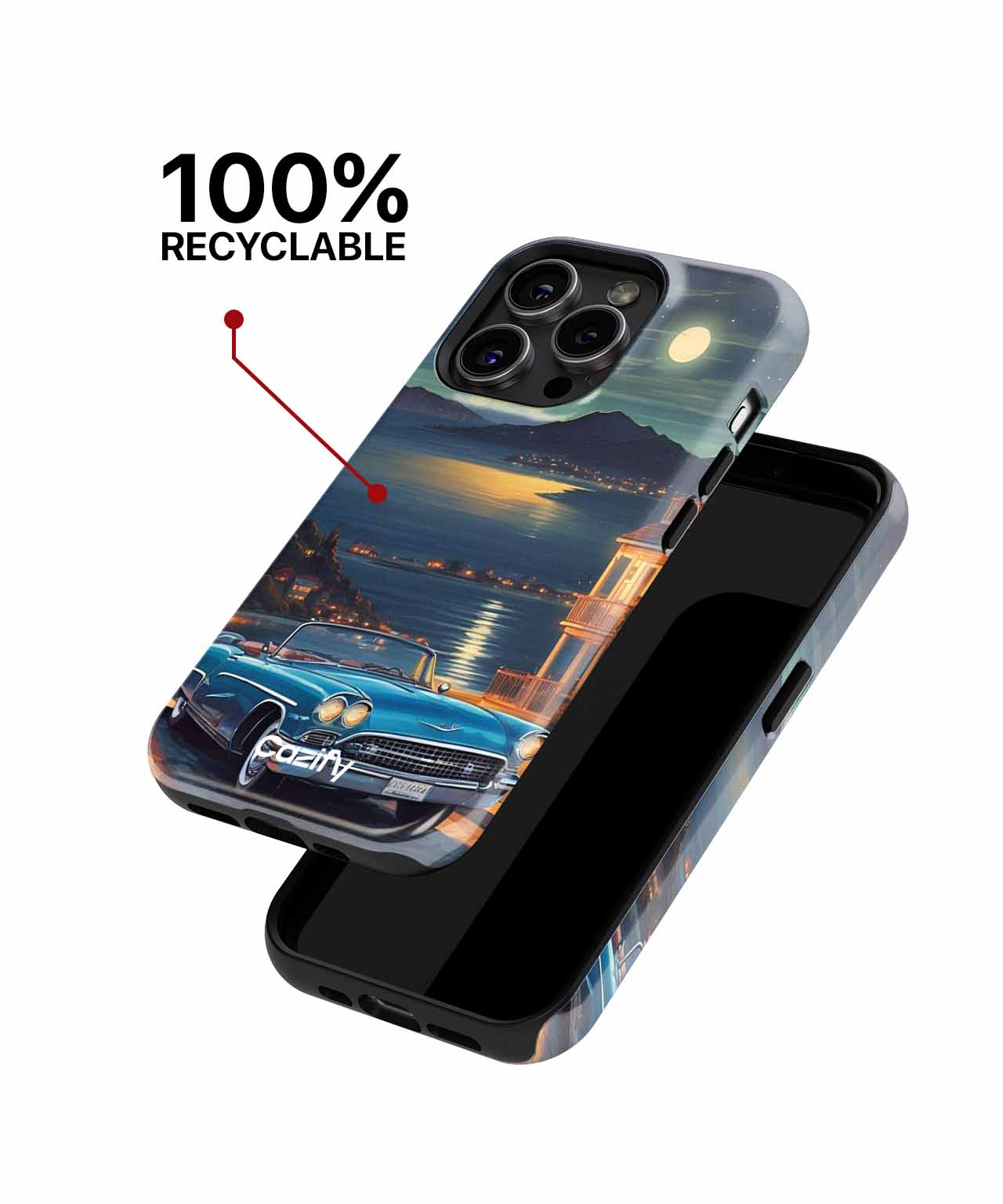 Moonlit Cruisin' in a Classic Ride iPhone case Case Cazify - Delivery Canada