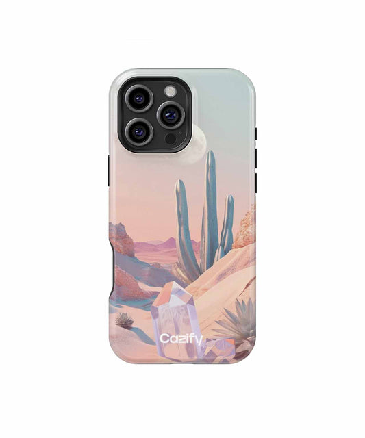 Moonlit Desert with Playful Cacti iPhone case Case Cazify - Delivery Canada