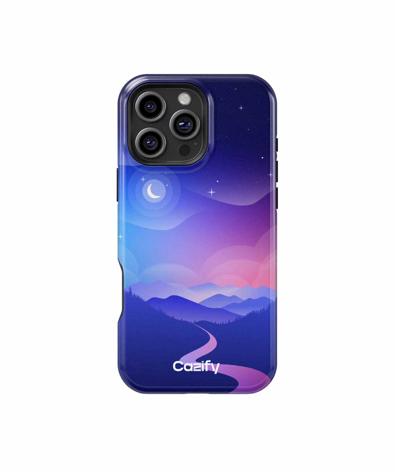 Moonlit Journey Through Colorful Mountains iPhone case Case Cazify - Delivery Canada