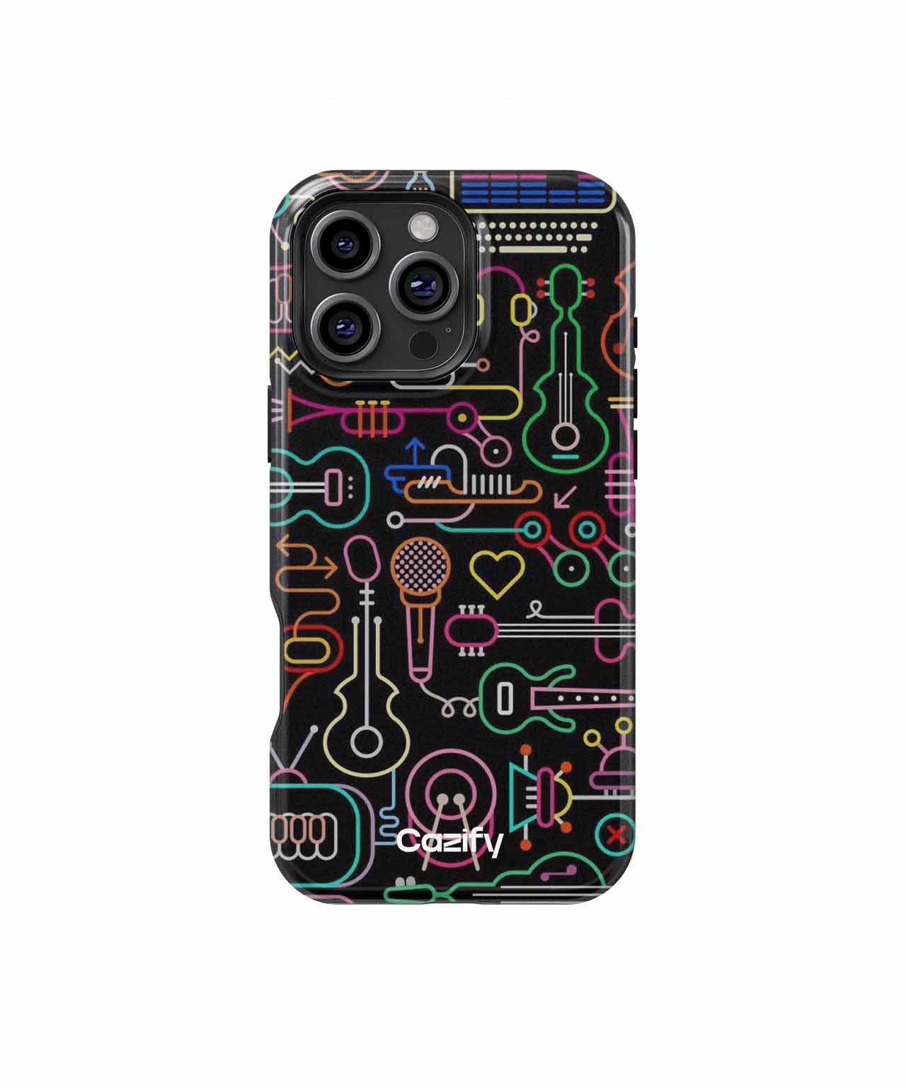 Musical Mayhem in Neon Wonderland iPhone case Case Cazify - Delivery Canada