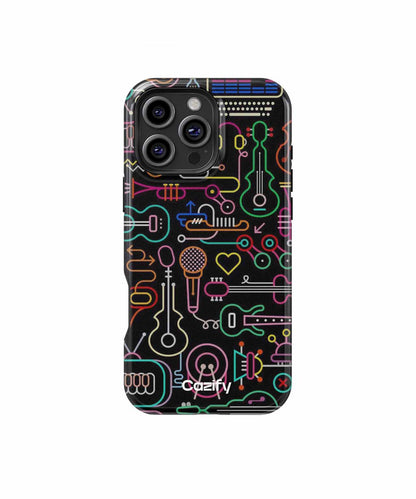 Musical Mayhem in Neon Wonderland iPhone case Case Cazify - Delivery Canada