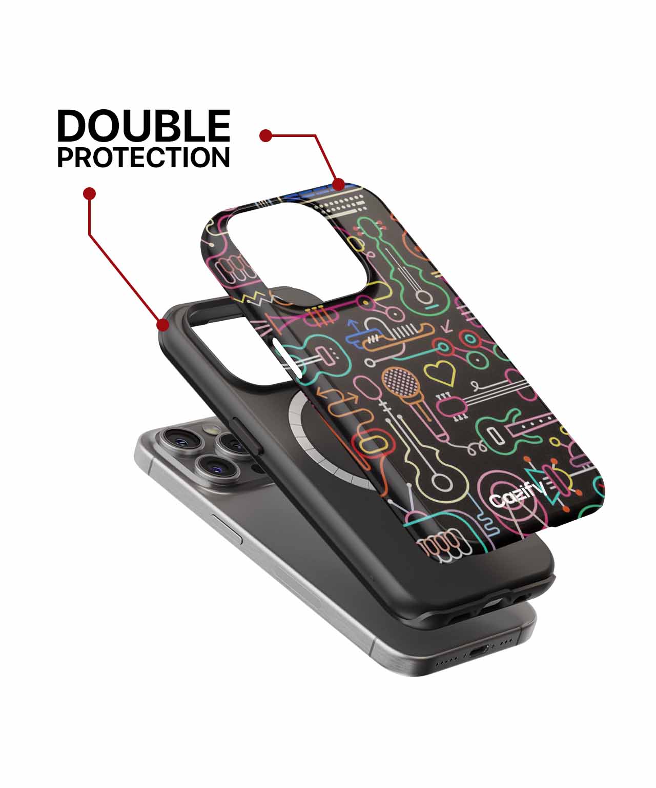 Musical Mayhem in Neon Wonderland iPhone case Case Cazify - Delivery Canada