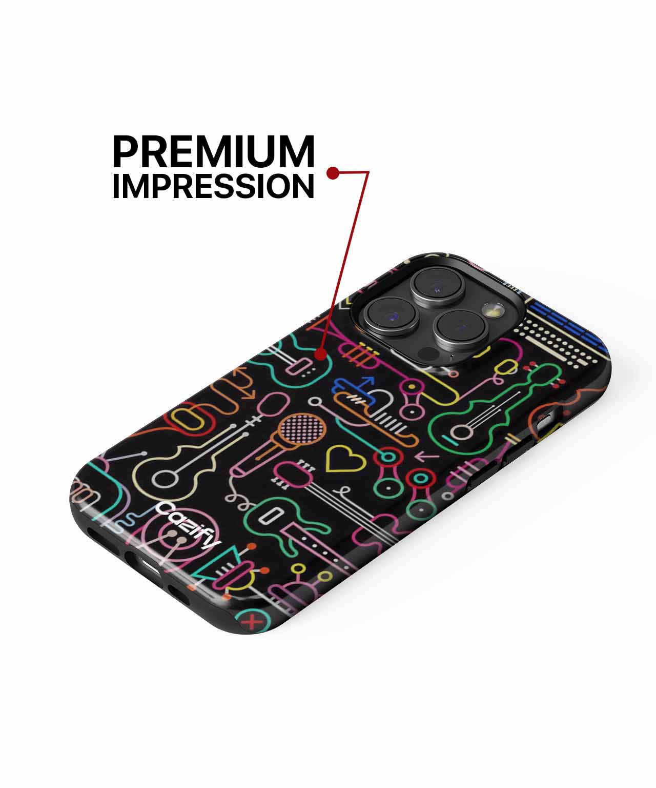 Musical Mayhem in Neon Wonderland iPhone case Case Cazify - Delivery Canada