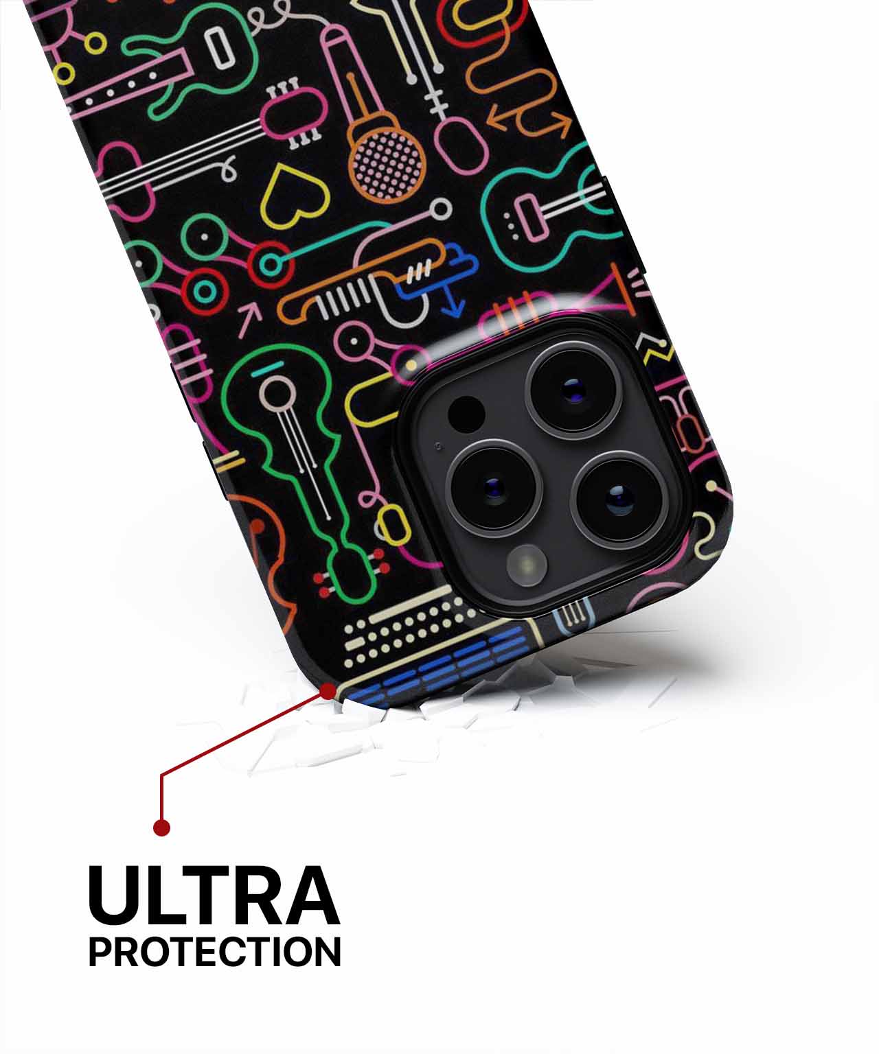Musical Mayhem in Neon Wonderland iPhone case Case Cazify - Delivery Canada