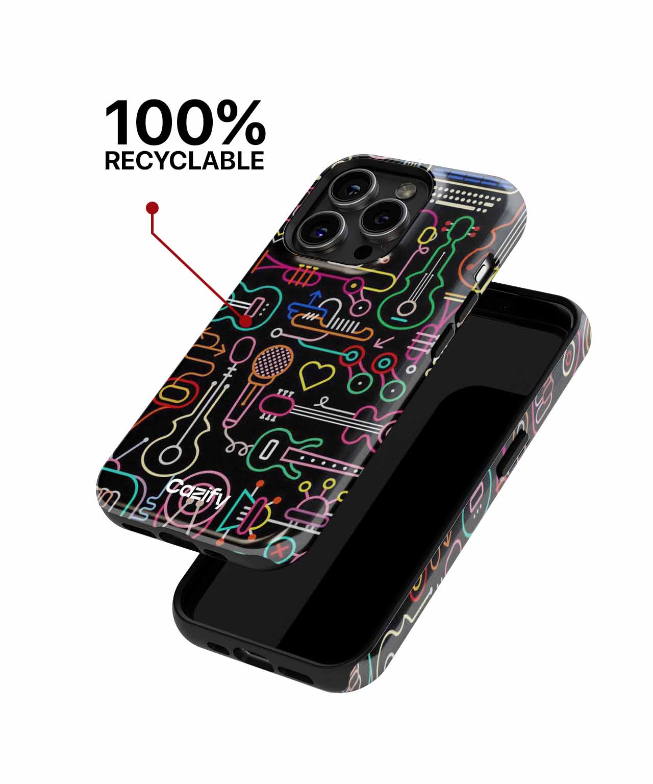 Musical Mayhem in Neon Wonderland iPhone case Case Cazify - Delivery Canada