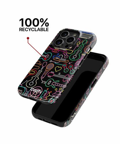 Musical Mayhem in Neon Wonderland iPhone case Case Cazify - Delivery Canada