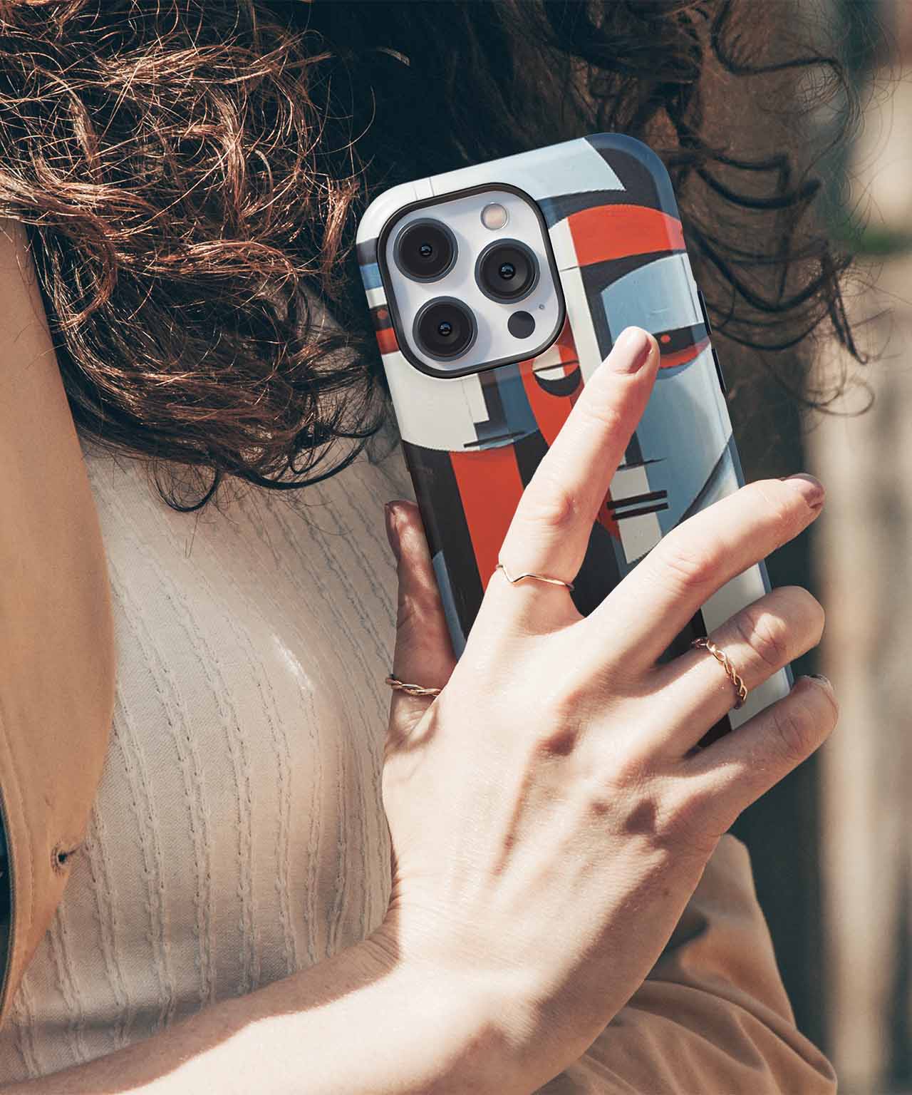 Mysterious Abstract Faces in Harmony iPhone case Case Cazify - Delivery Canada