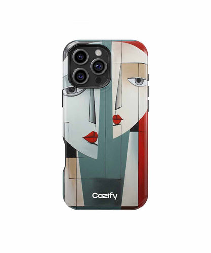 Mysterious Abstract Faces Meeting iPhone case Case Cazify - Delivery Canada