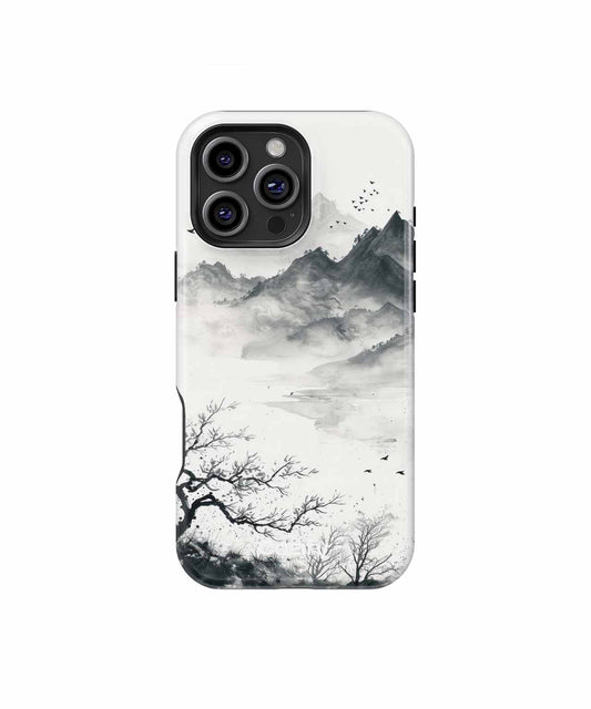 Mysterious Serene Mountain Landscape iPhone case Case Cazify - Delivery Canada