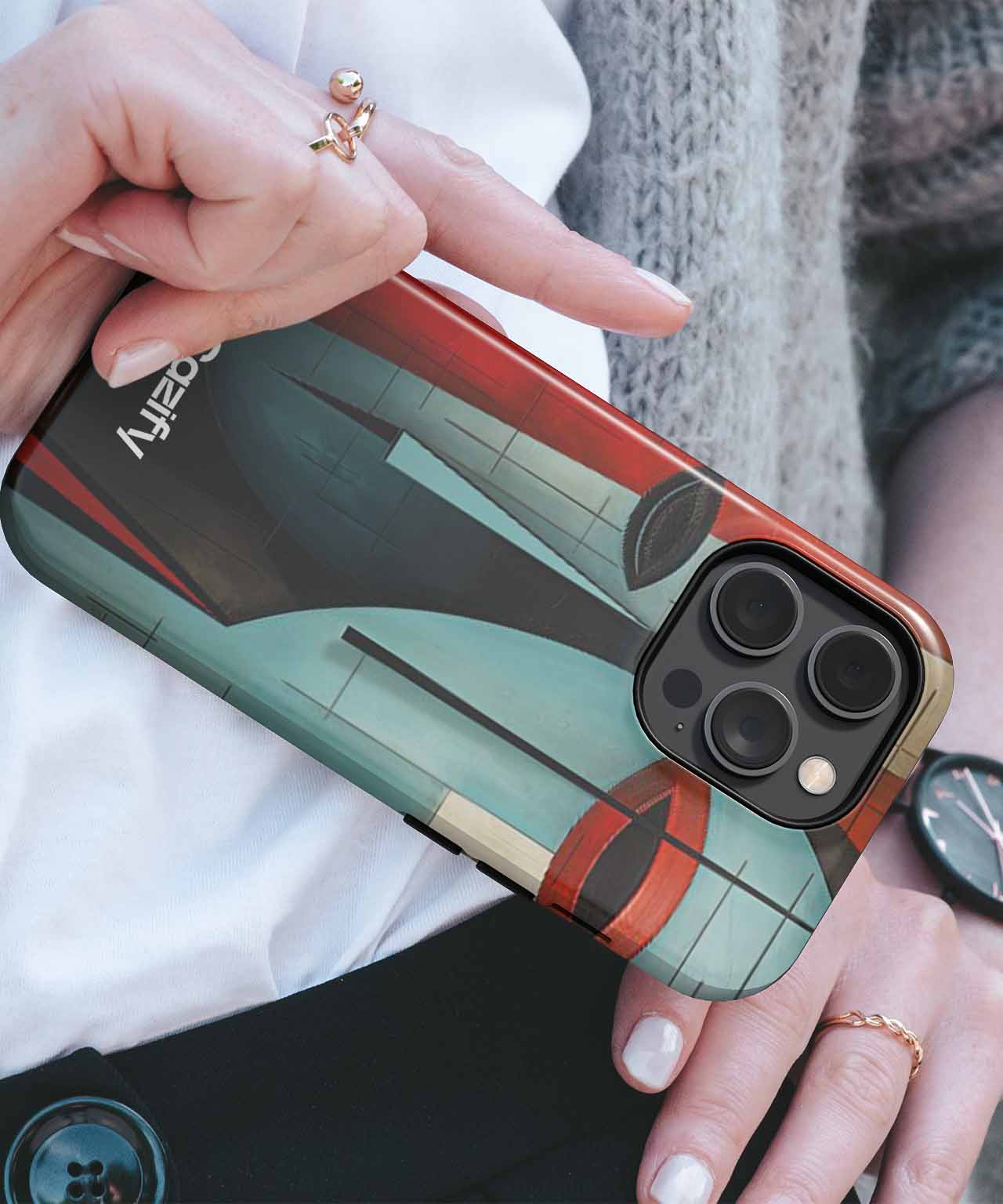 Mystical Faces in Bold Colors iPhone case Case Cazify - Delivery Canada