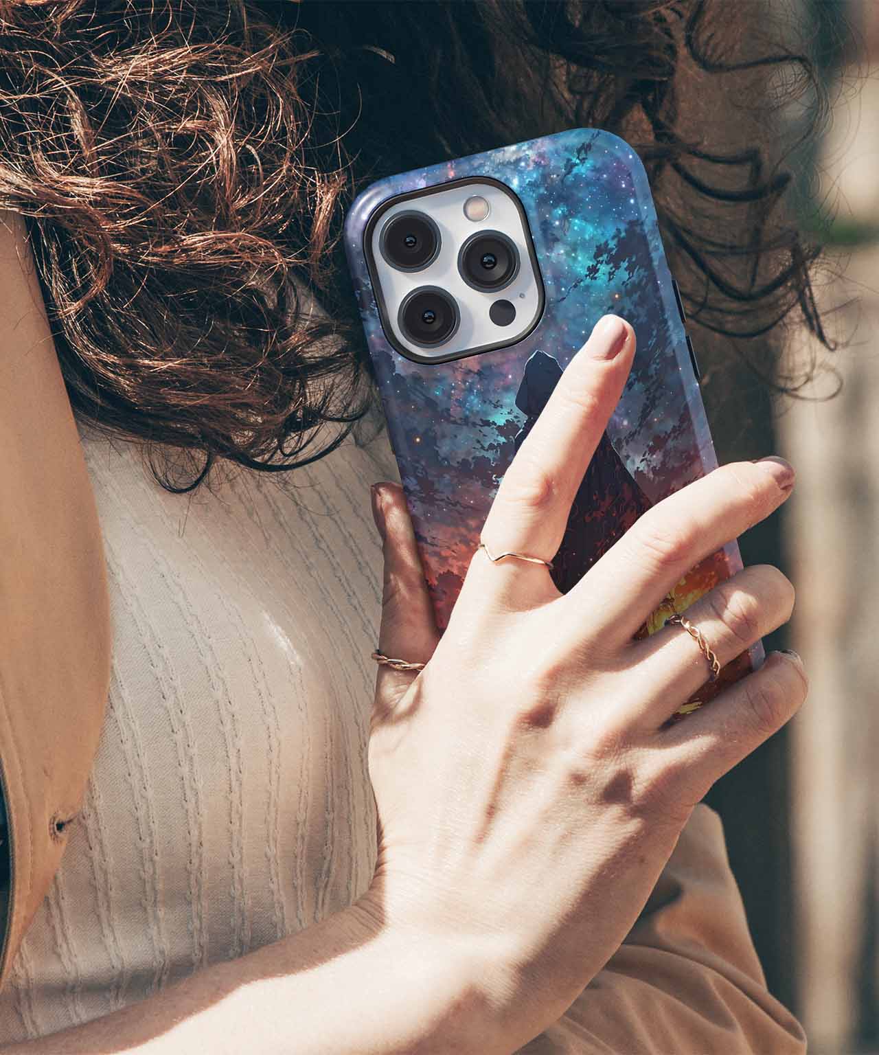 Mystical Lantern Adventure Under Stars iPhone case Case Cazify - Delivery Canada