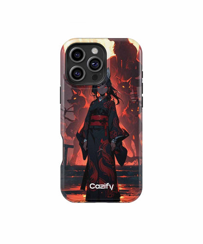 Mystical Moonlit Samurai with Wolves iPhone case Case Cazify - Delivery Canada