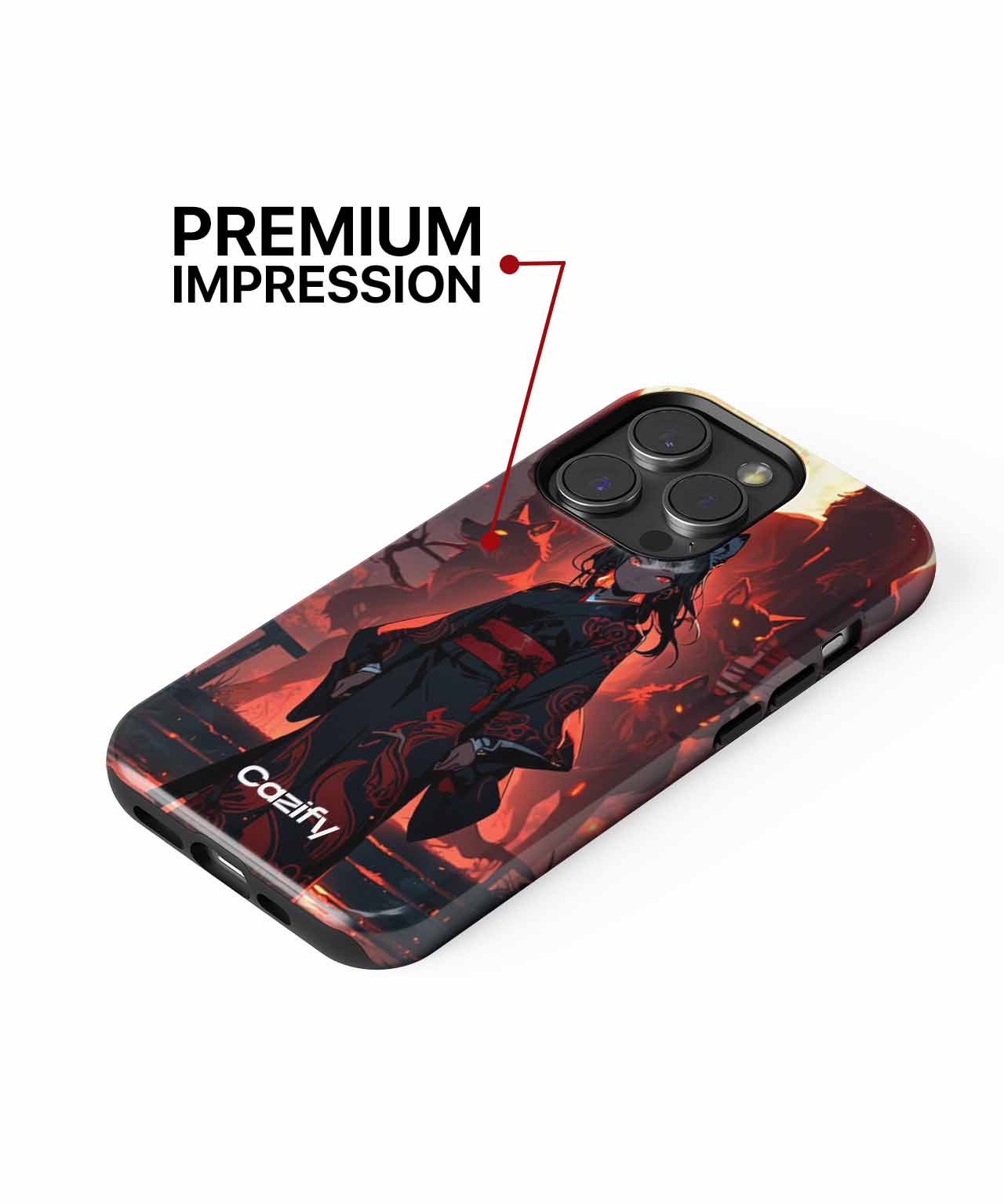 Mystical Moonlit Samurai with Wolves iPhone case Case Cazify - Delivery Canada