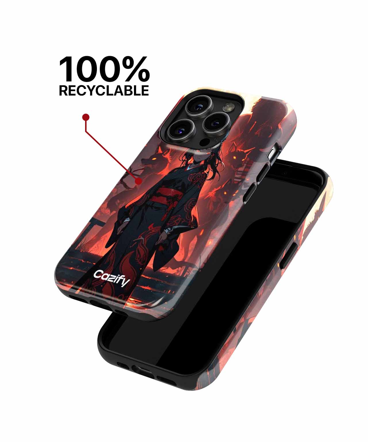 Mystical Moonlit Samurai with Wolves iPhone case Case Cazify - Delivery Canada