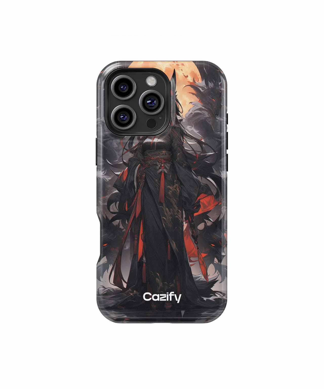 Mystical Nighttime Warrior with Wolf Spirits iPhone case Case Cazify - Delivery Canada