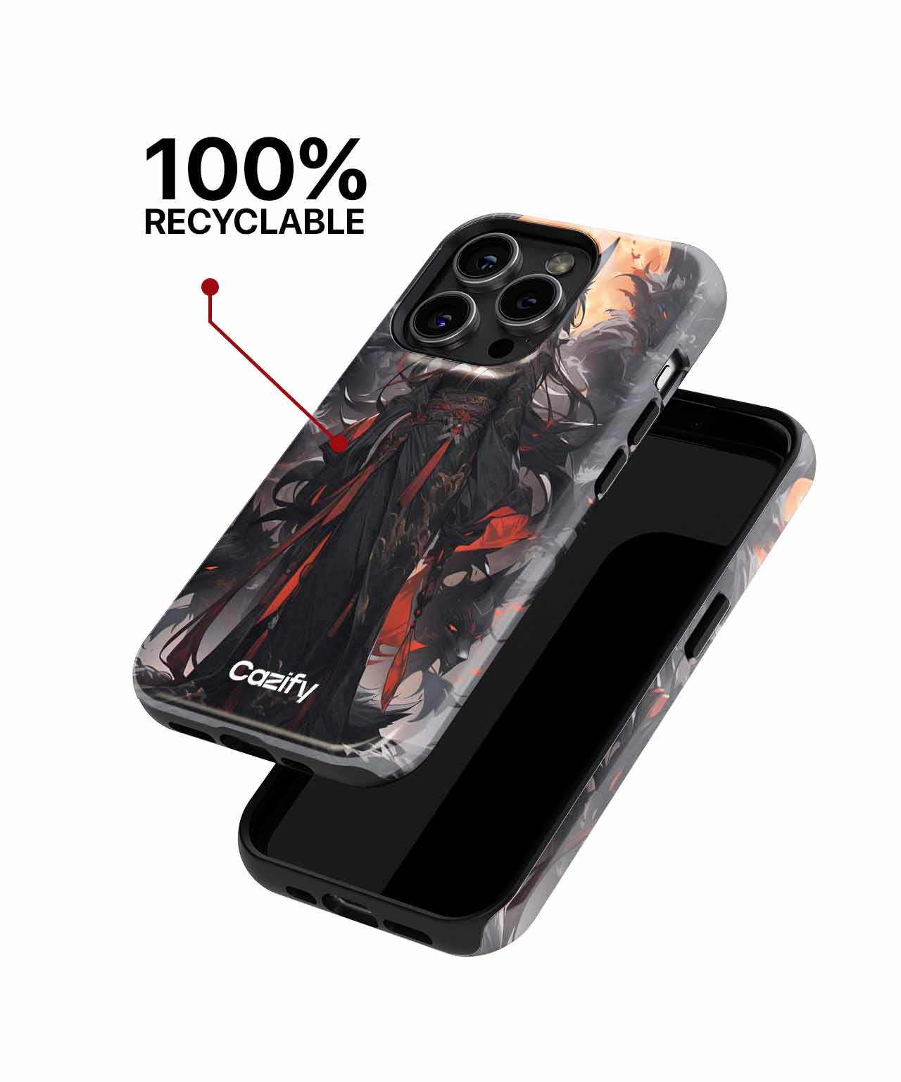 Mystical Nighttime Warrior with Wolf Spirits iPhone case Case Cazify - Delivery Canada