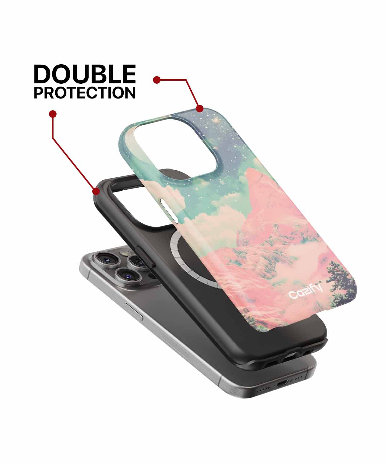 Mystical Pink Mountain Under Cosmic Sky iPhone case Case Cazify - Delivery Canada