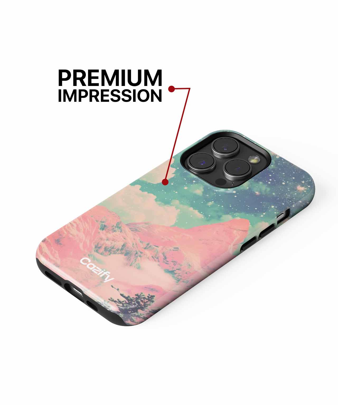 Mystical Pink Mountain Under Cosmic Sky iPhone case Case Cazify - Delivery Canada