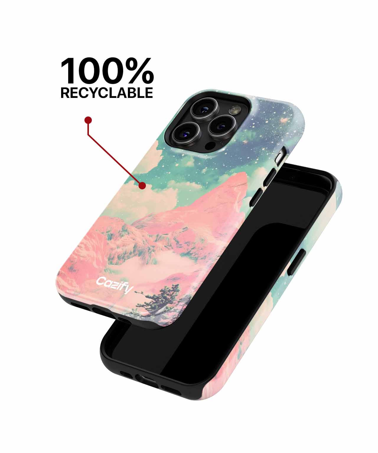 Mystical Pink Mountain Under Cosmic Sky iPhone case Case Cazify - Delivery Canada