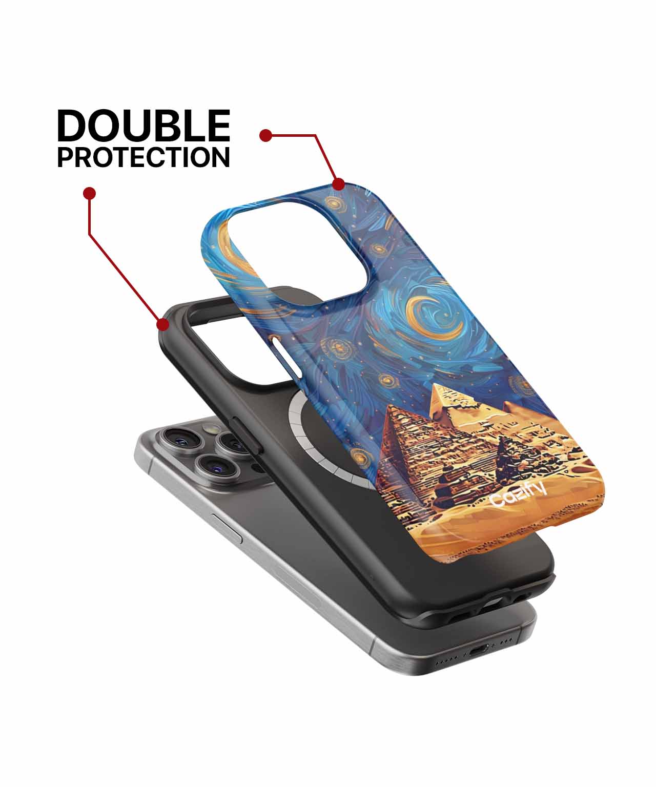Mystical Pyramids Under Swirling Stars iPhone case Case Cazify - Delivery Canada