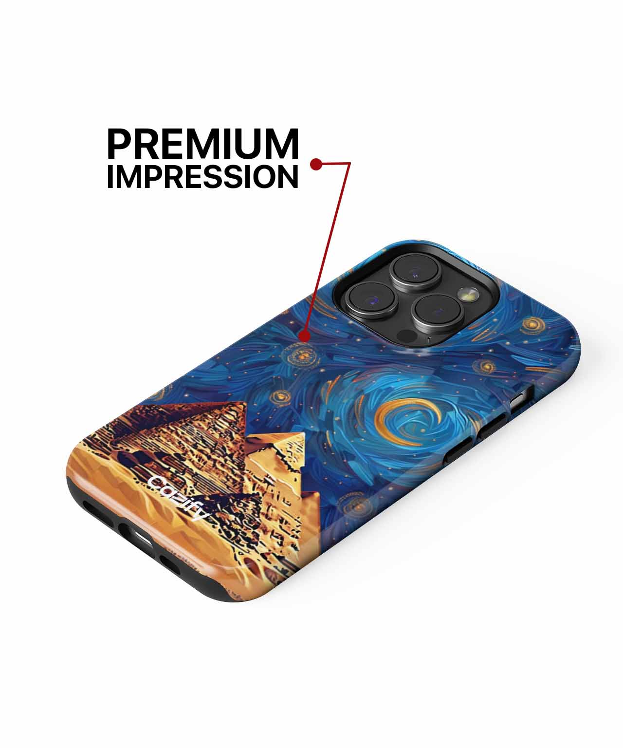 Mystical Pyramids Under Swirling Stars iPhone case Case Cazify - Delivery Canada