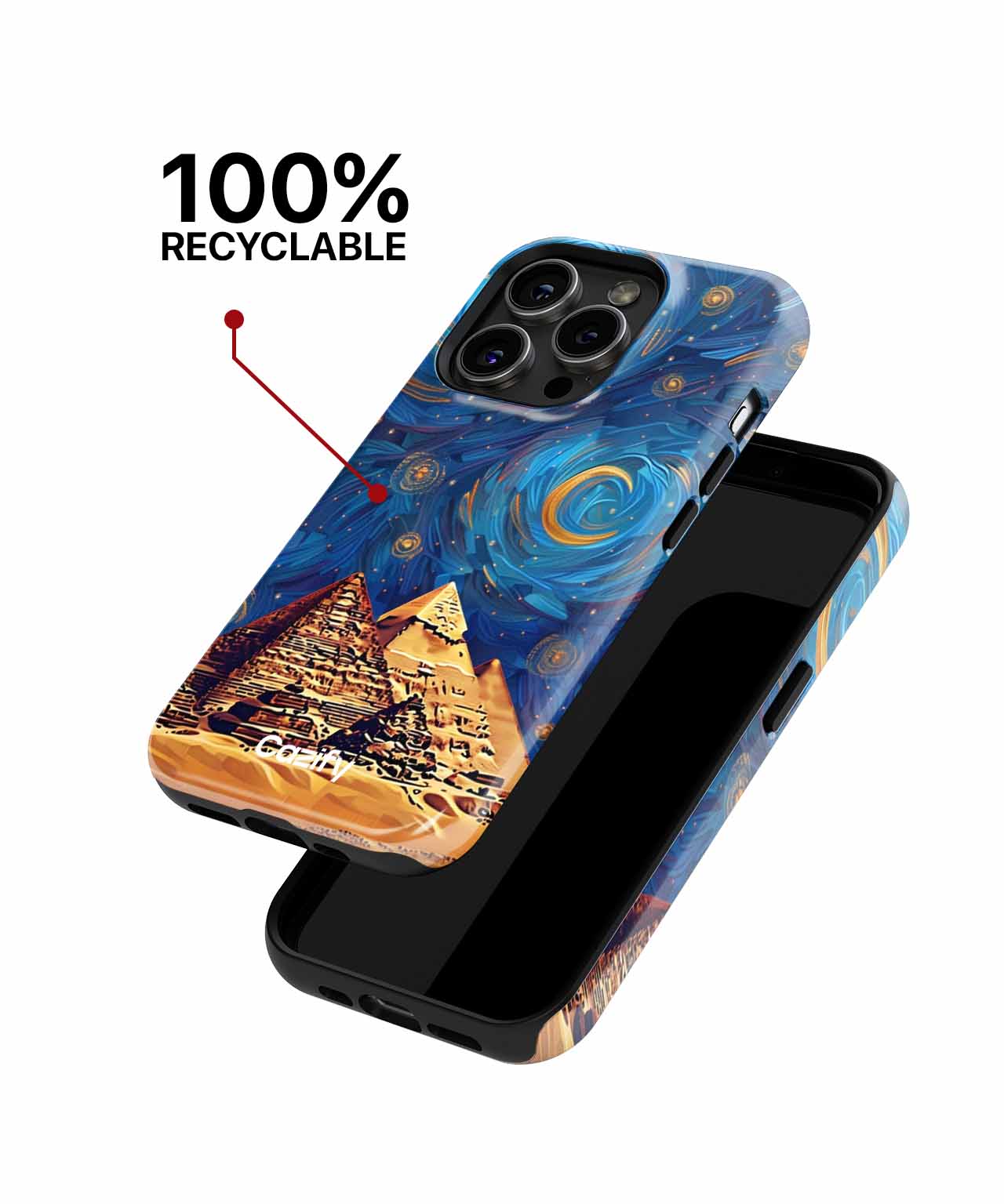 Mystical Pyramids Under Swirling Stars iPhone case Case Cazify - Delivery Canada
