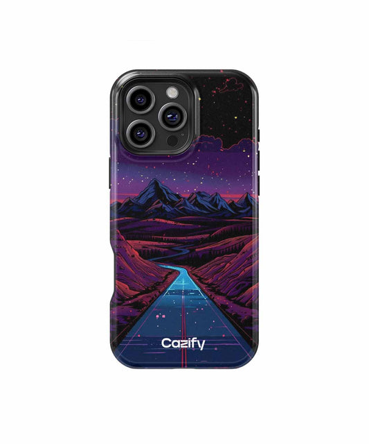 Neon Road Trip Through Stardust Mountain iPhone case Case Cazify - Delivery Canada
