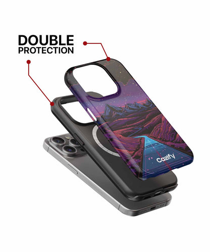 Neon Road Trip Through Stardust Mountain iPhone case Case Cazify - Delivery Canada