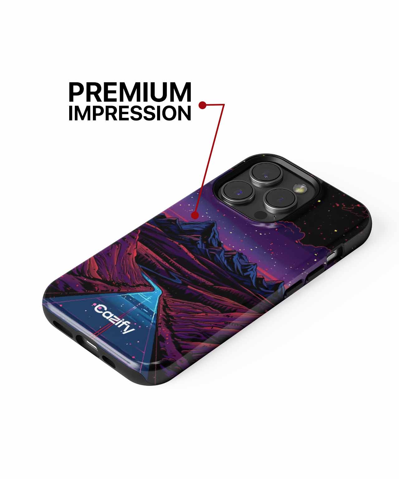 Neon Road Trip Through Stardust Mountain iPhone case Case Cazify - Delivery Canada