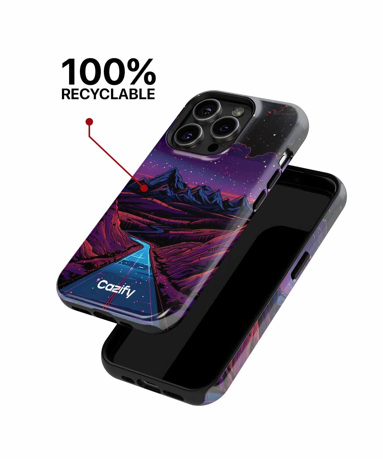 Neon Road Trip Through Stardust Mountain iPhone case Case Cazify - Delivery Canada
