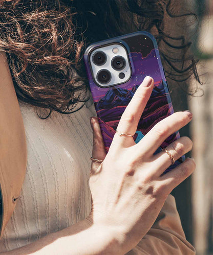 Neon Road Trip Through Stardust Mountain iPhone case Case Cazify - Delivery Canada